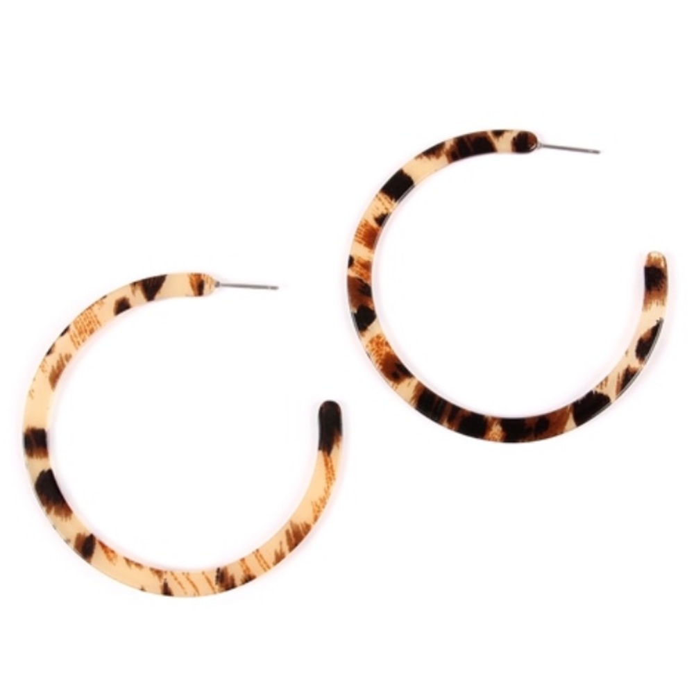 Leopard acrylic hoops